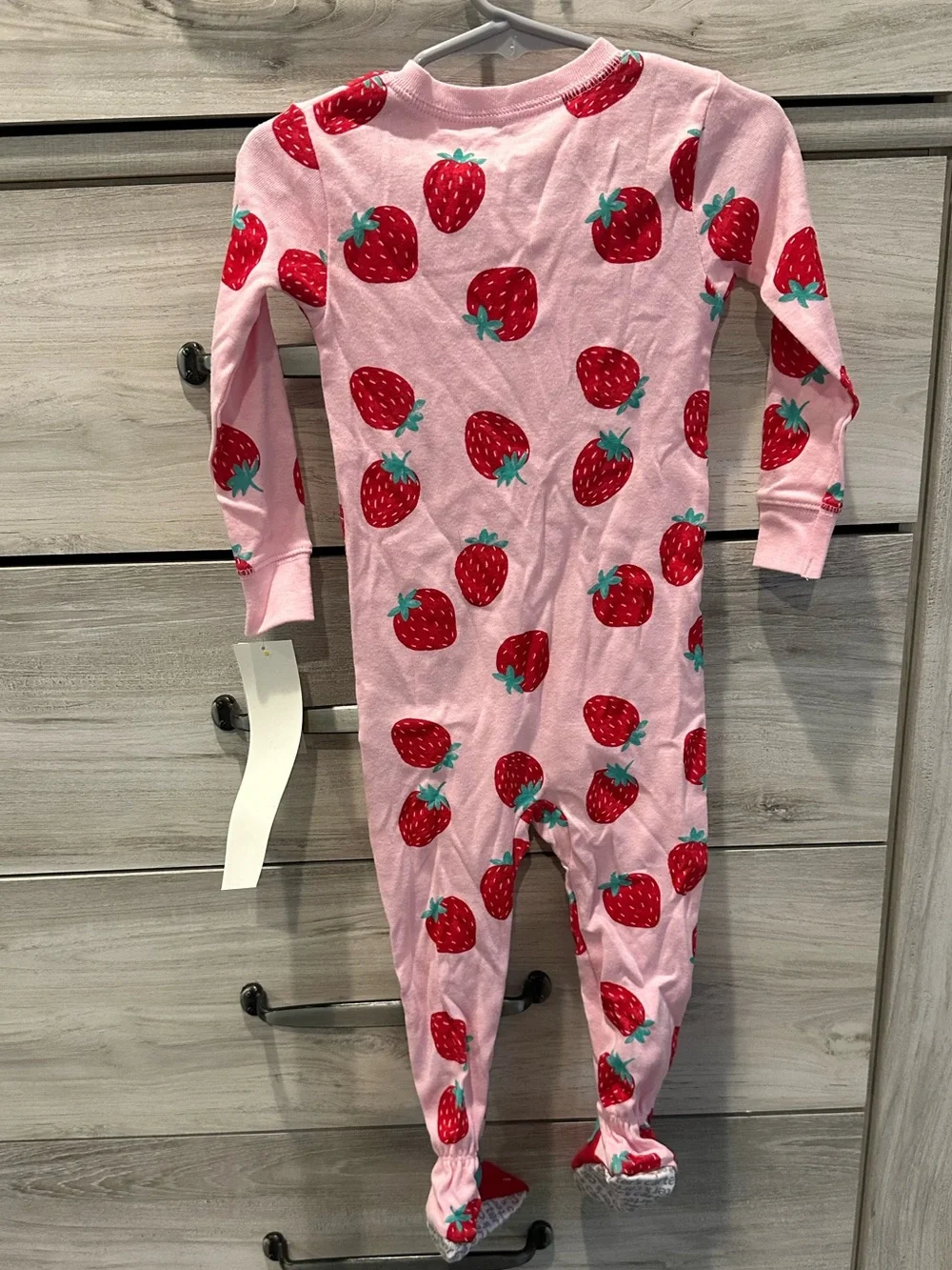 Carter's Pink Strawberry Print Footie Pajamas